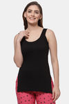 Floret Cotton Camisole (Pack of 2) - White Black — thumbnail 6